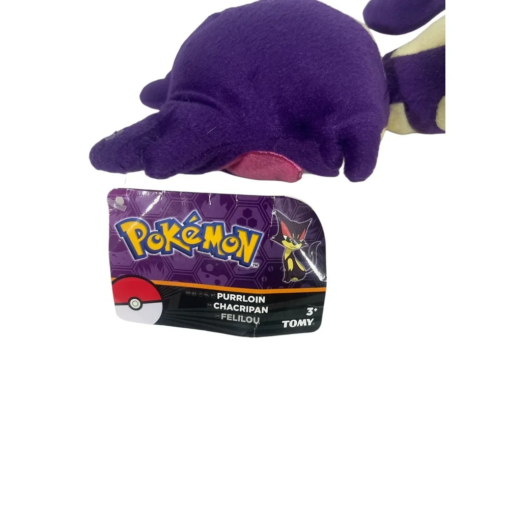 Pokemon Purrloin Plush Cat Purple Kitten Diamond TOMY Toys Figure Stuffed